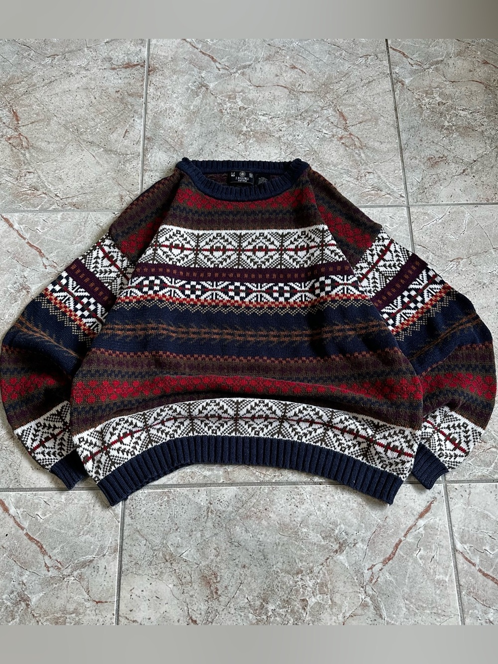 Vintage 90s J. Riggins Fair Isle Grandpa Sweater XL